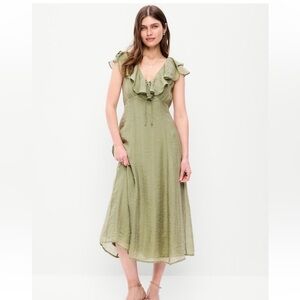 Old Navy Ruffle V-Neck Midi Dress